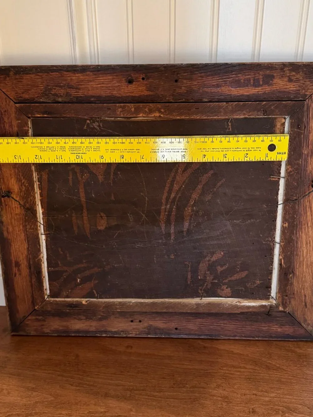Antique Victorian Eastlake Solid Oak Picture Frame Gold Gilt Liner